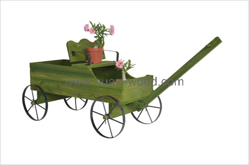 wooden wagon planter