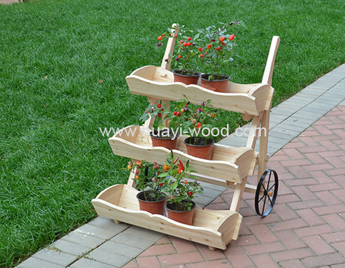 wooden cart planter