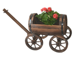 large barrel wagon planter